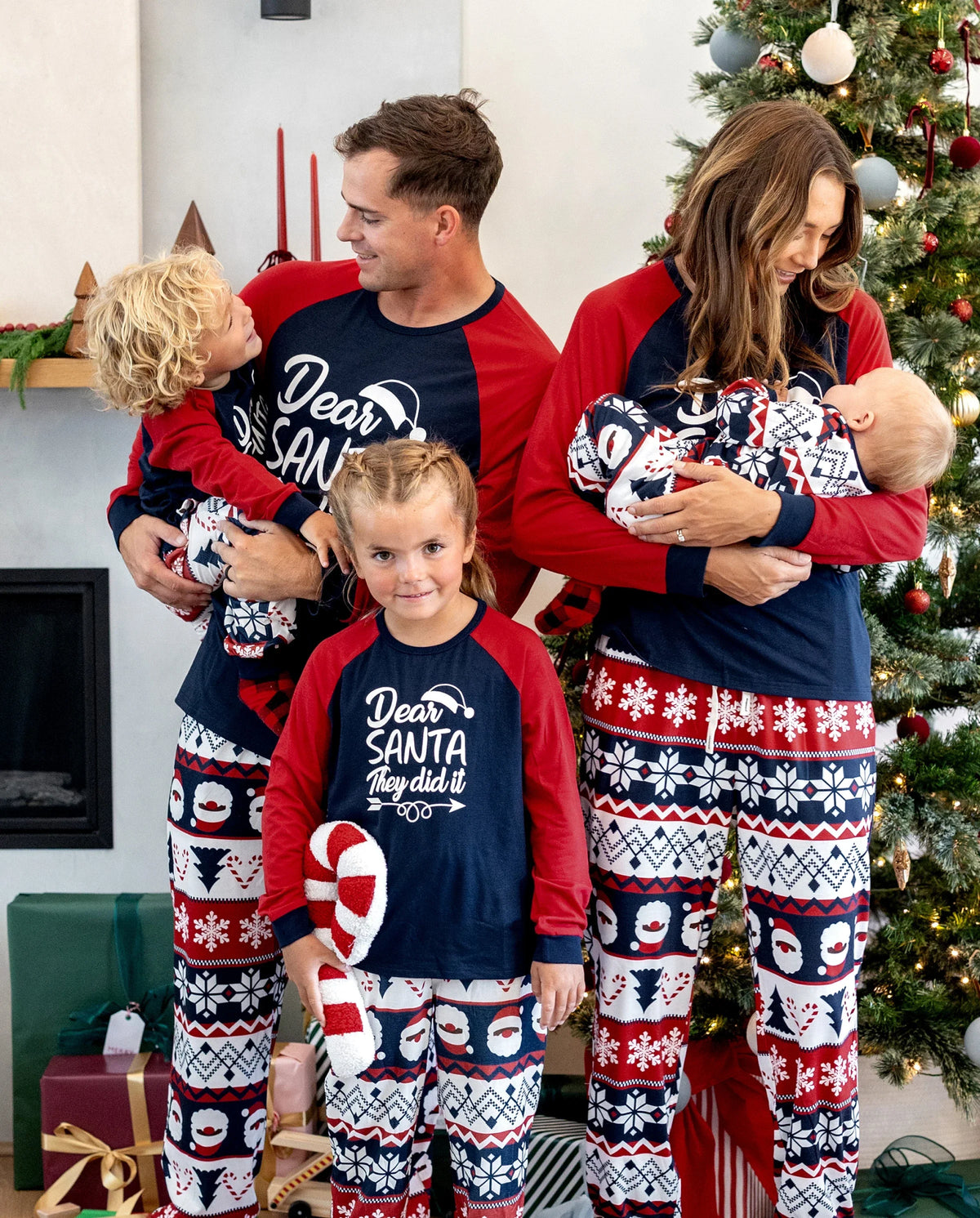 PatPat Family Matching Christmas Pajamas Glow in the Dark Navy