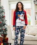PatPat Frosty the Snowman Family Matching Christmas Pajamas Navy & Red