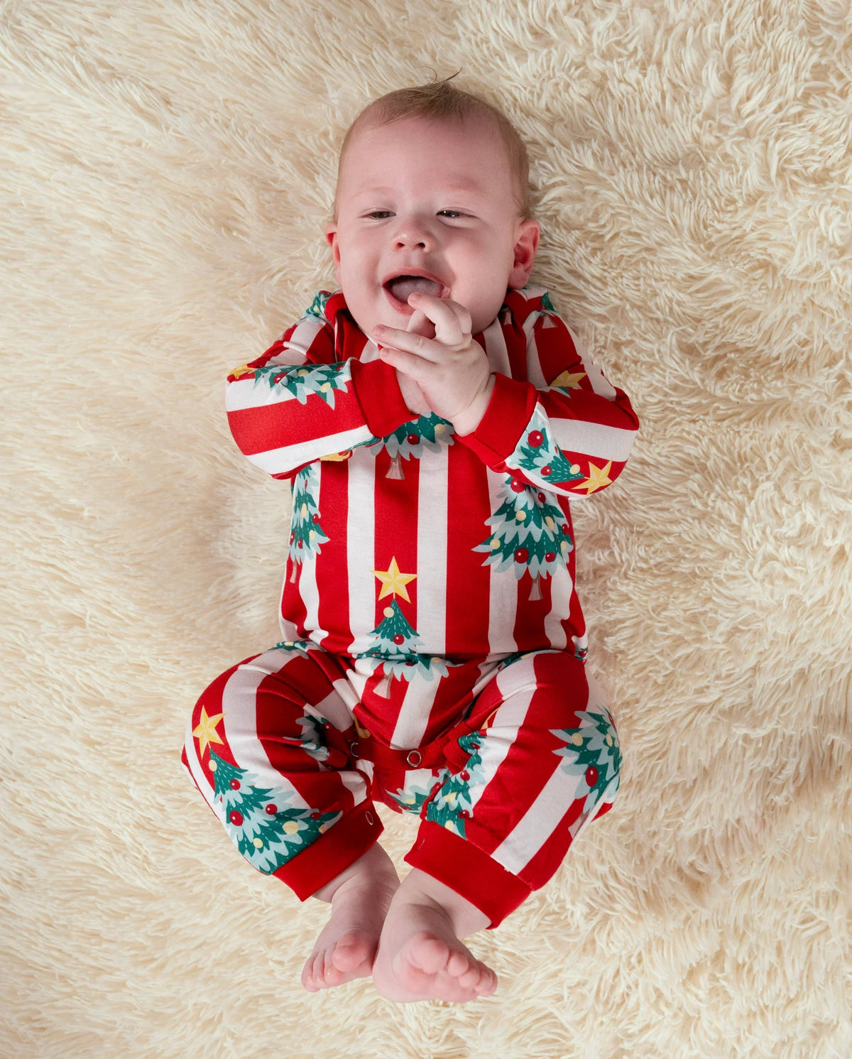 PatPat Matching Family Christmas Pajamas Christmas Tree Print Red