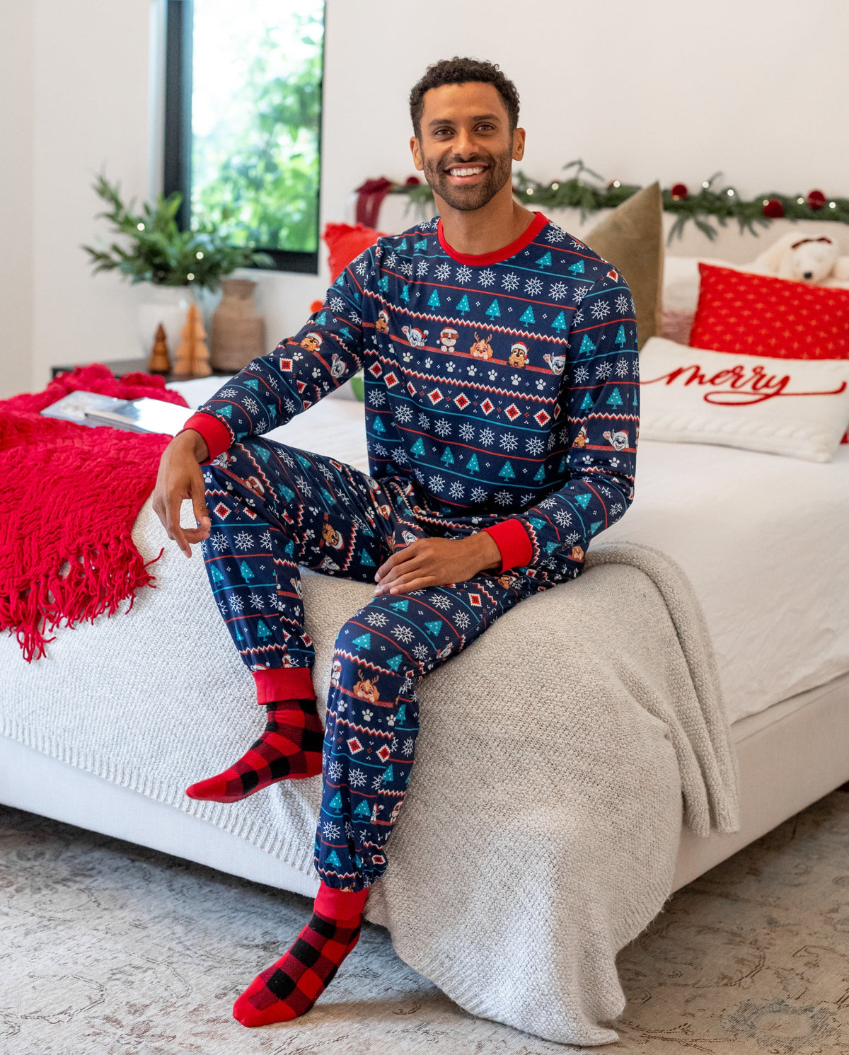 PatPat PAW Patrol Matching Family Christmas Pajamas Fair Isle Navy
