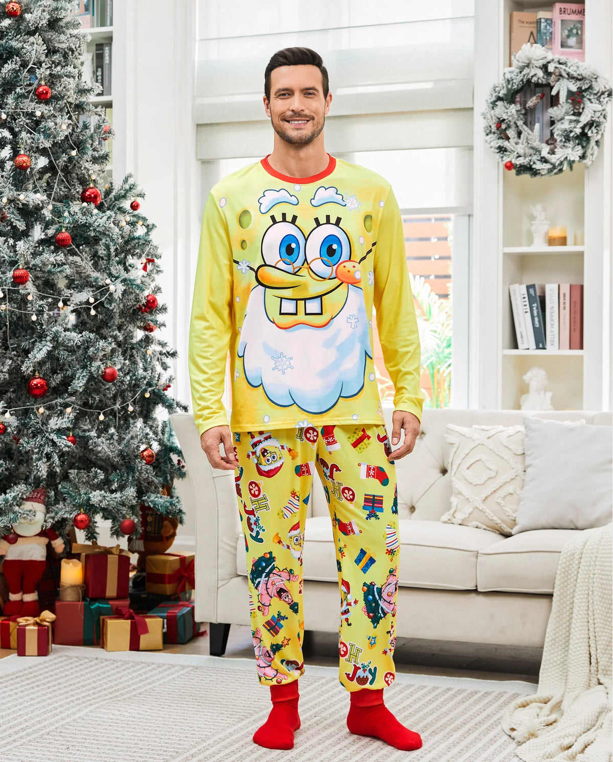 PatPat SpongeBob SquarePants Family Matching Christmas Pajamas Yellow