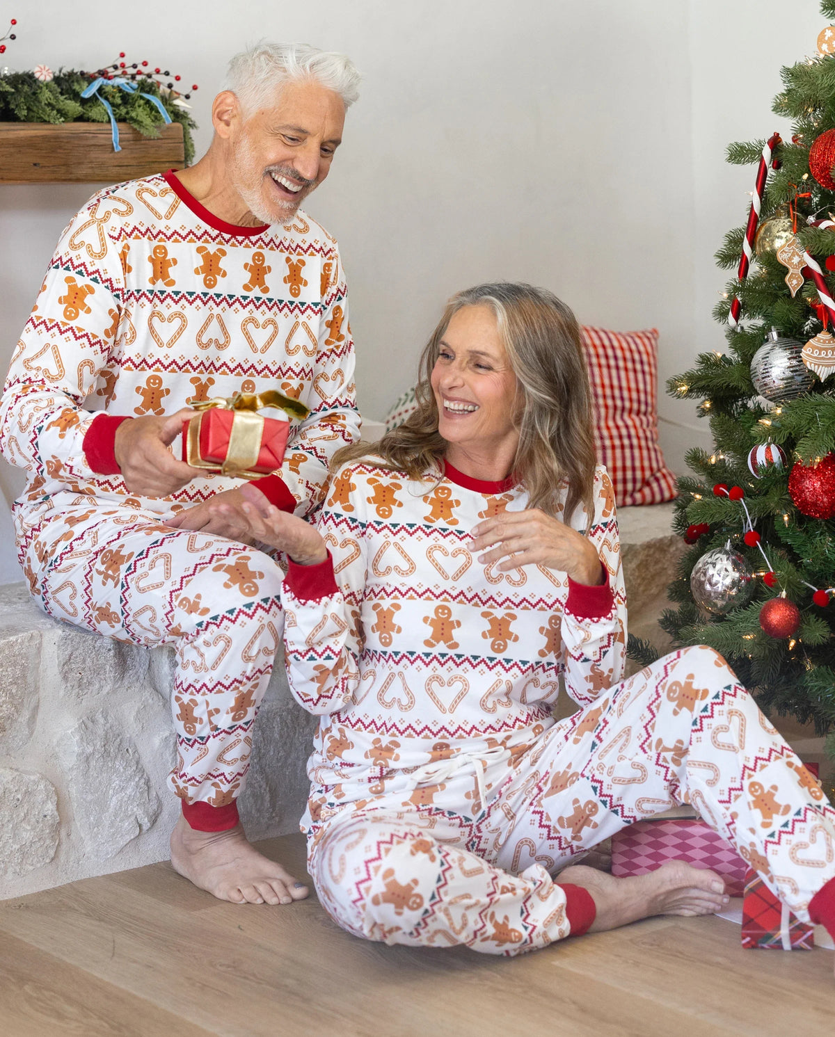 PatPat Matching Family Christmas Pajamas Fair Isle & Gingerbread Print
