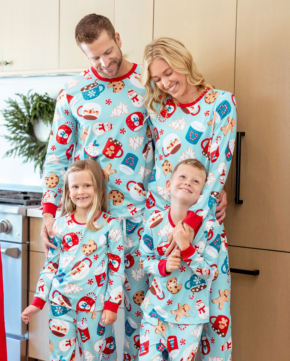 PatPat Family Matching Christmas Pajamas Mug & Gingerbread Print Blue