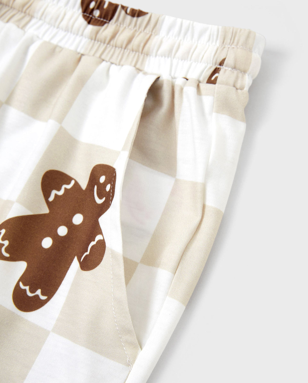 PatPat Family Matching Christmas Pajamas Gingerbread & Plaid Print Khaki