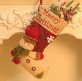 3D Snowman Christmas Stocking, Burlap "Merry Christmas" Embroidery Xmas Gift Sack, Fireplace Hanging Decor