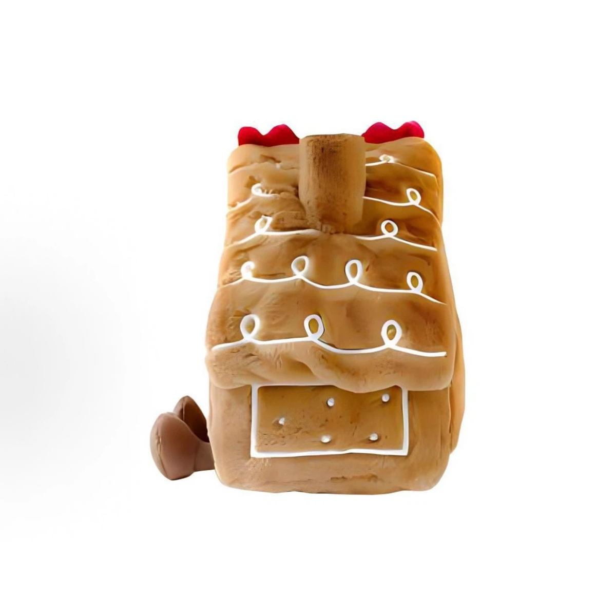 Gingerbread House Plush Toy, Cute Christmas Gingerbread Home Stuffed Animal, Festive Holiday Decor & Stocking Stuffer Gift