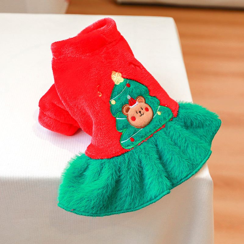 Christmas Tree Pattern Dog Cat Dress