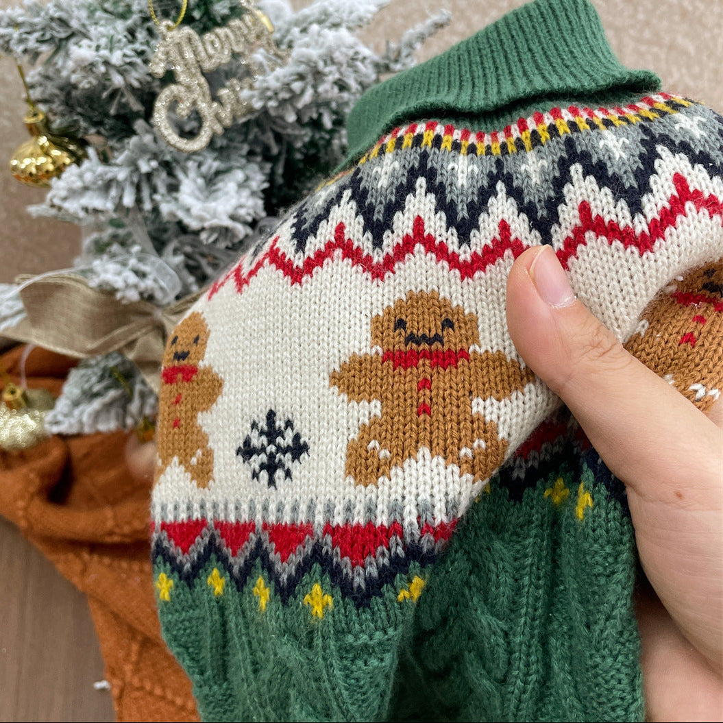 Christmas Elk Gingerbread Man Dog Cat Sweater