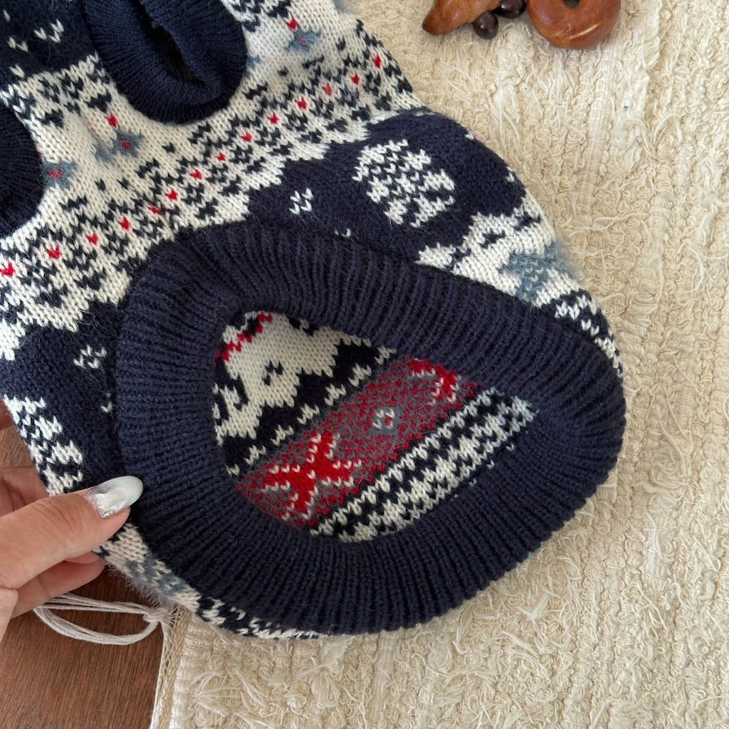 Christmas Elk Warm Knitted Dog Cat Hoodie