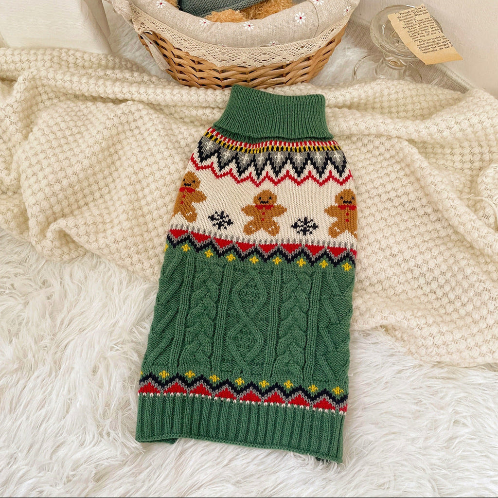 Christmas Elk Gingerbread Man Dog Cat Sweater