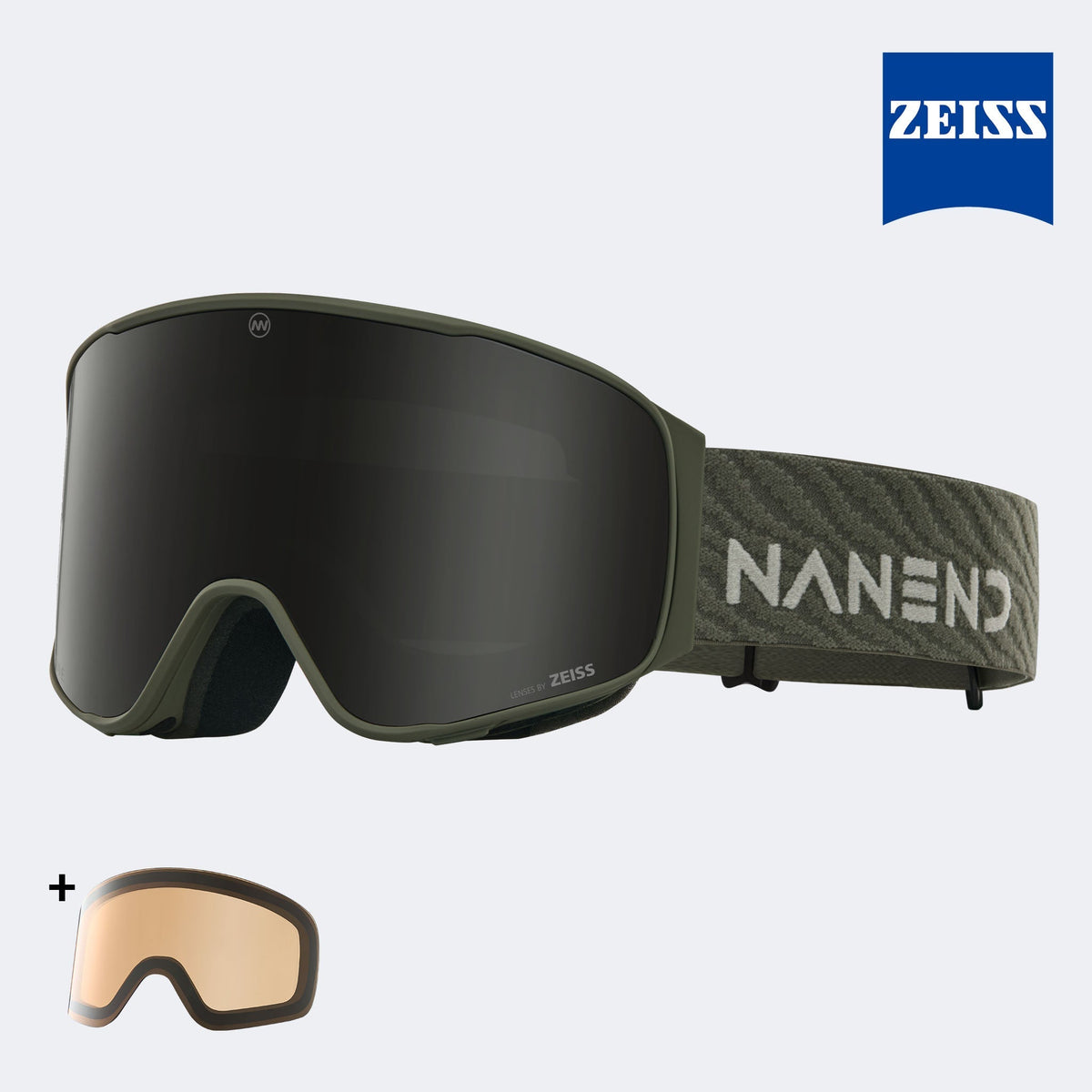 Transient-Dual ZEISS Lens Anti-Fog Bamboo Textured Straps Ski Goggles NG24Pro