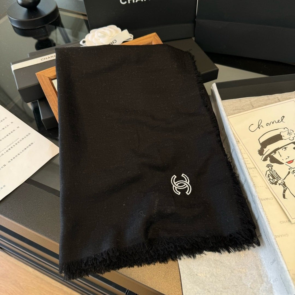 Chanel Fringed Cashmere Scarf